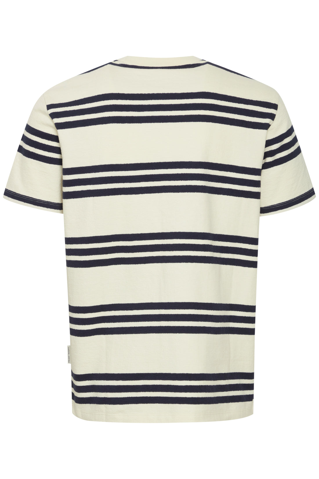 T-Shirt Structured Striped Crème/Bleu Marine Casual Friday