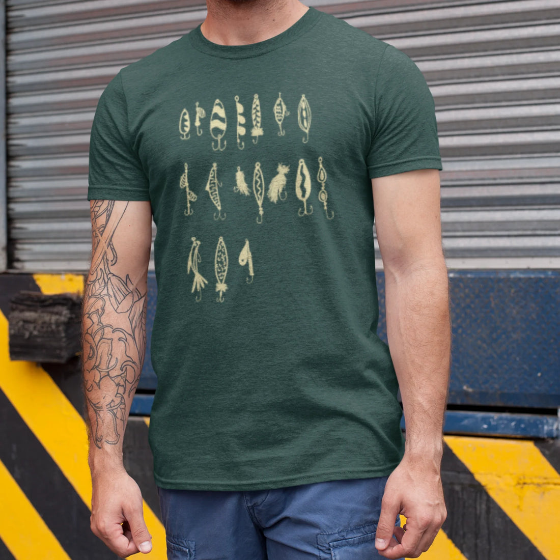 T-Shirt L'Heure De Pêche Vert Chiné Baltrakon