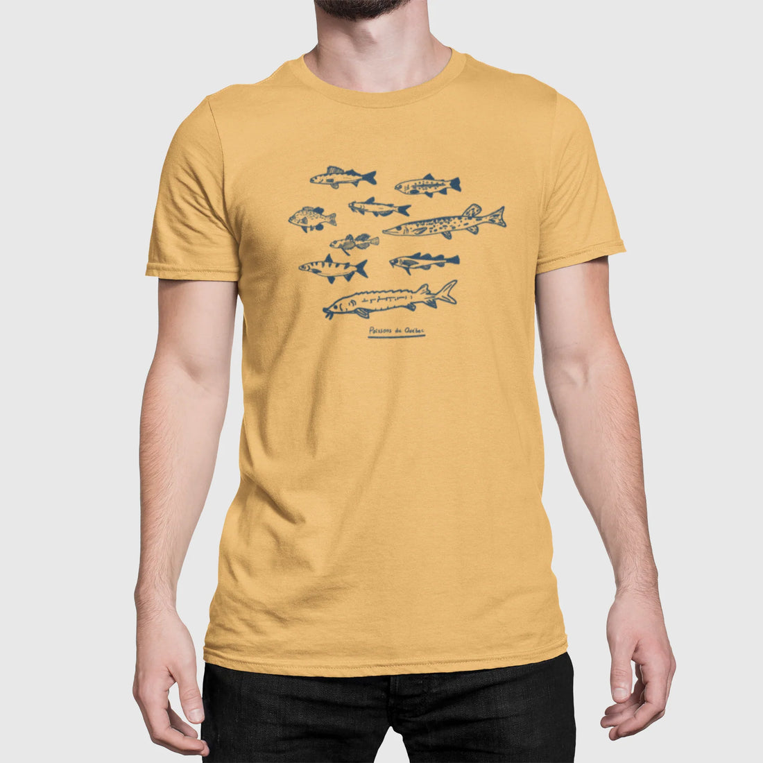 T-Shirt Poissons Du Québec Jaune Baltrakon