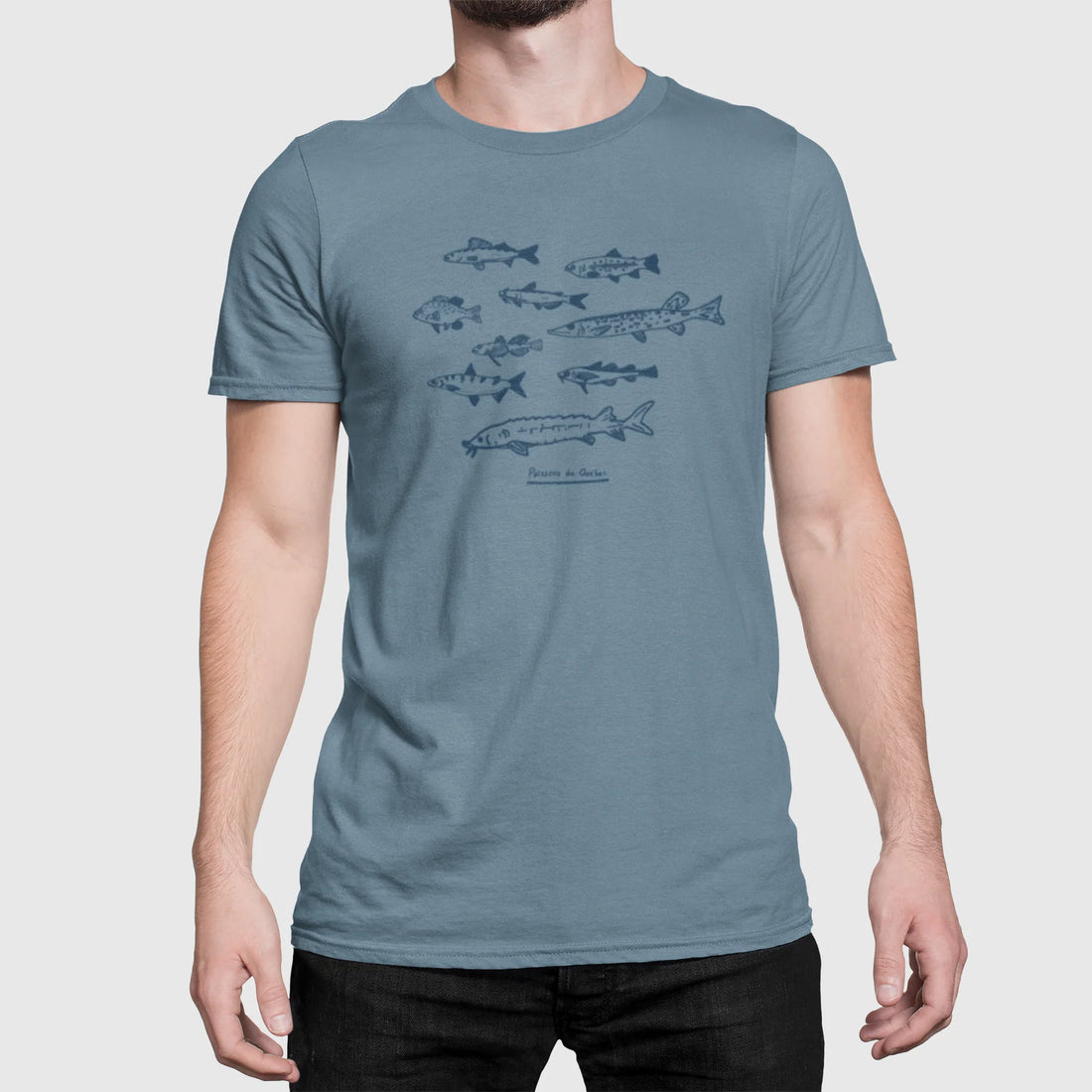 T-Shirt Poissons Du Québec Bleu Baltrakon