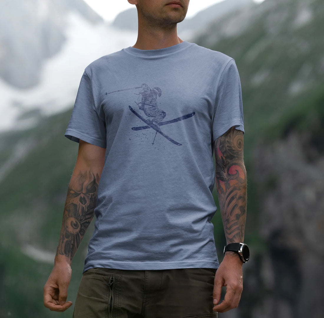 T-Shirt Ski Liberté Bleu Baltrakon
