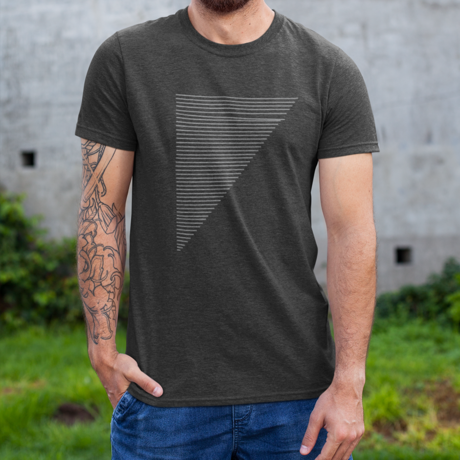 T-Shirt Trianligne Gris Chine Fonce Baltrakon