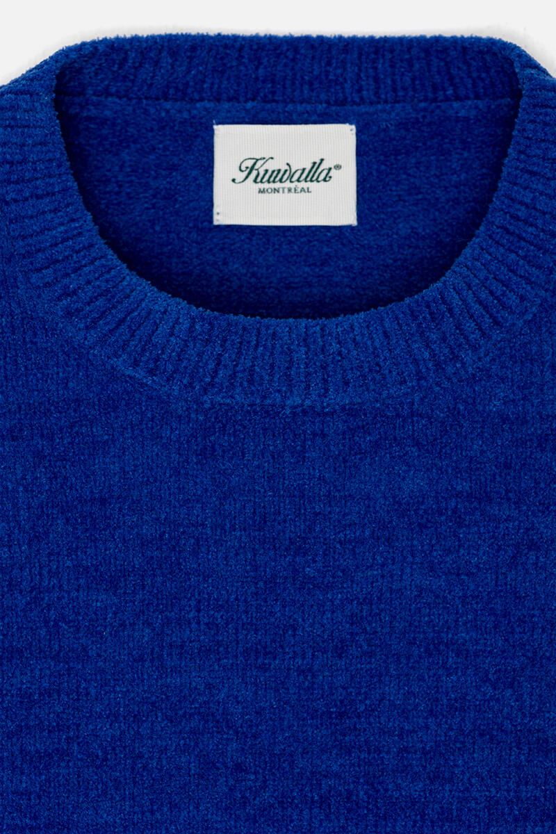 Chandail Textured Knit Crew Bleu Kuwalla Tee