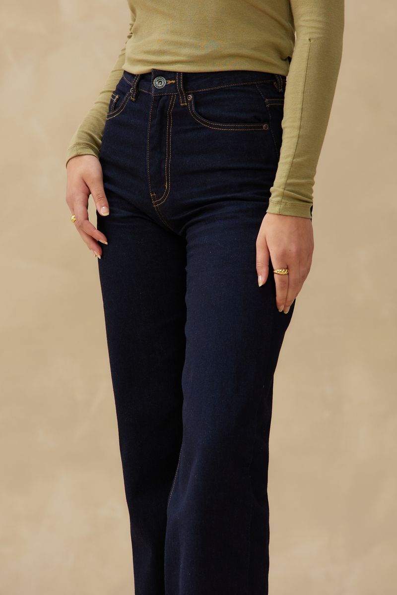 Kuwalla Tee Dark Rinse High Rise Straight Jeans