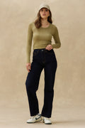 Kuwalla Tee Dark Rinse High Rise Straight Jeans