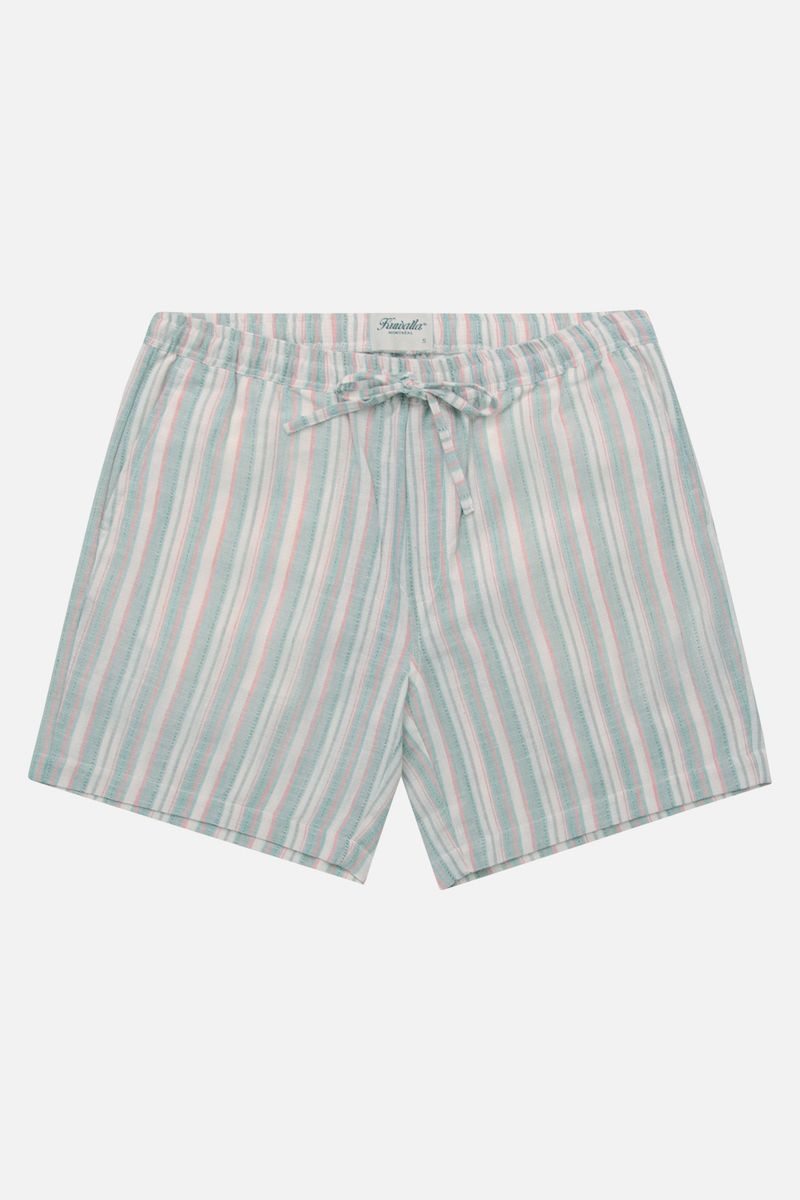 Short Linen Stripe Vert & Rose Kuwalla Tee