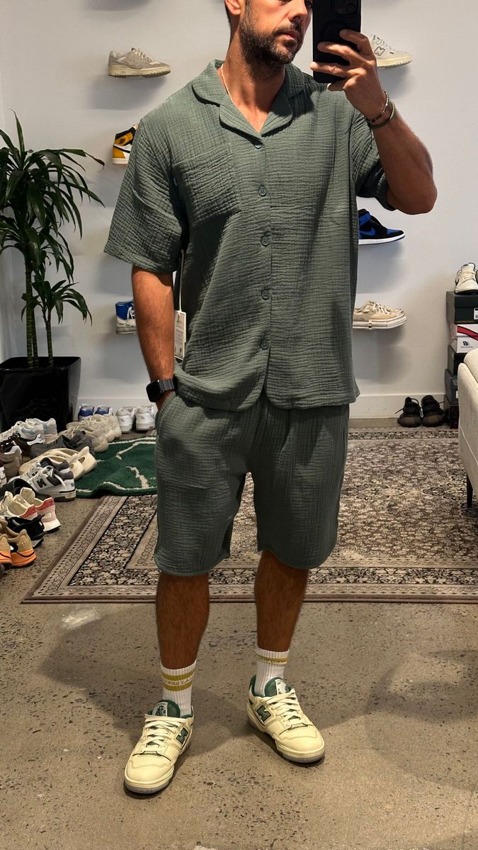 Kuwalla Tee Green Seersucker Resort Shirt
