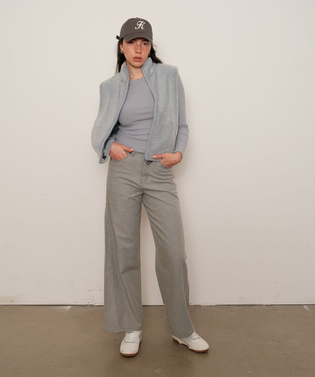 Plush Rib Long-Sleeve Top Frosty Blue Kuwalla Tee