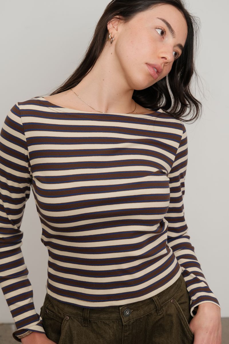 Haut Amira LS Brun & Bleu Kuwalla Tee