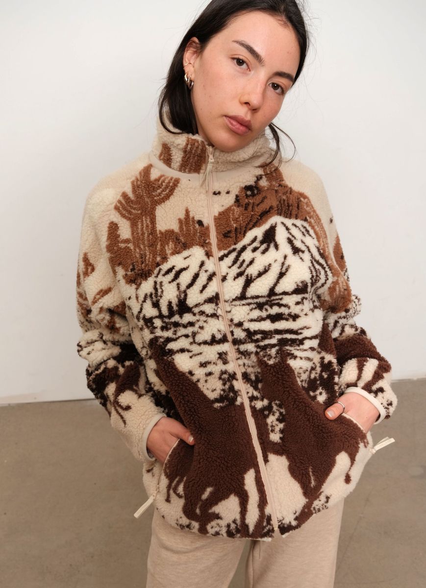 Manteau Printed Sherpa Fleece Desert Stallion Kuwalla Tee