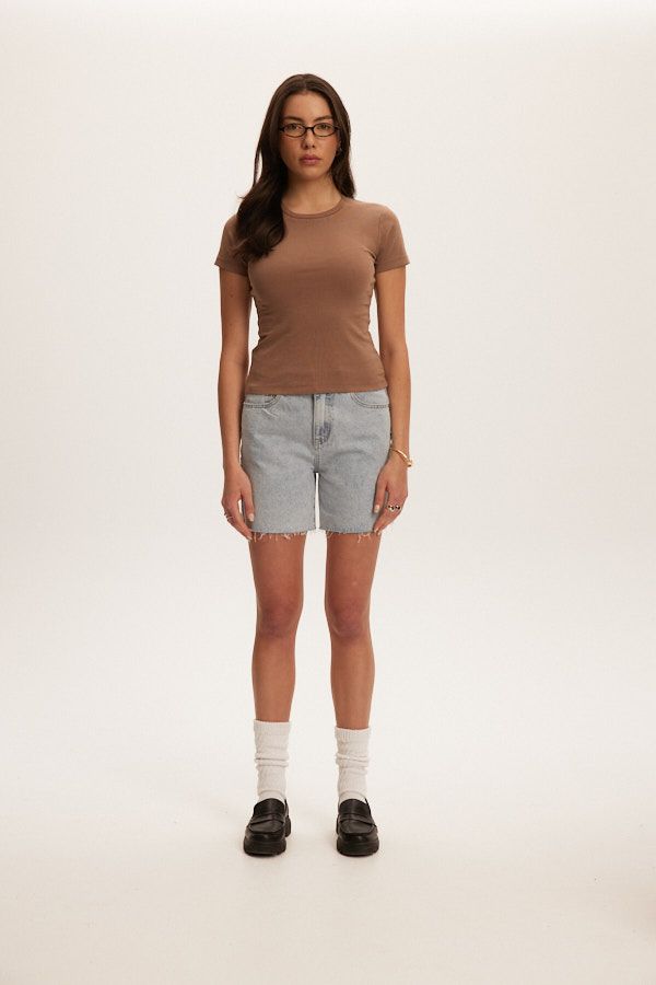 Kuwalla Tee Taupe Micro Rib T-Shirt