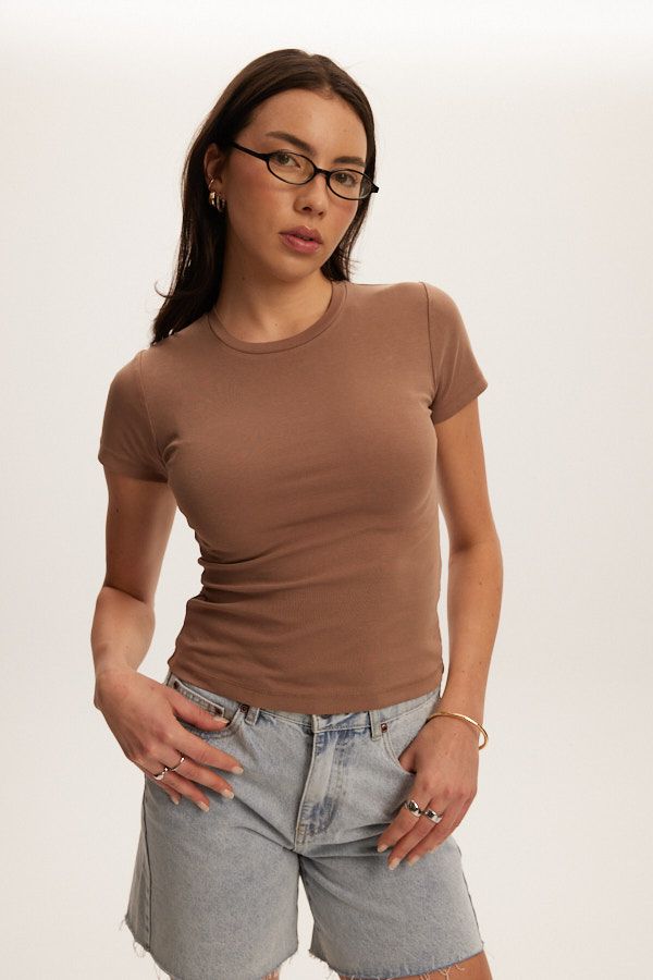 Kuwalla Tee Taupe Micro Rib T-Shirt
