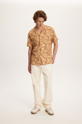 Kuwalla Tee Terracotta Yacht Printed Linen Shirt