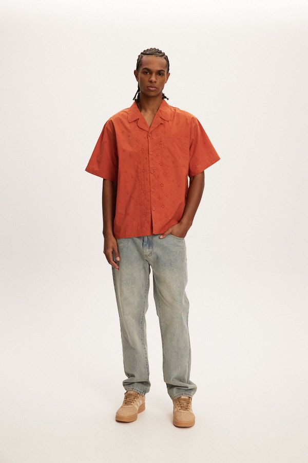 Kuwalla Tee Rust Yacht Embroidery Shirt