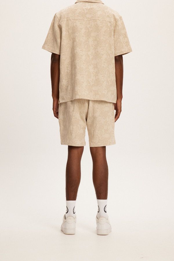 Short Jacquared Linen Naturel Kuwalla Tee