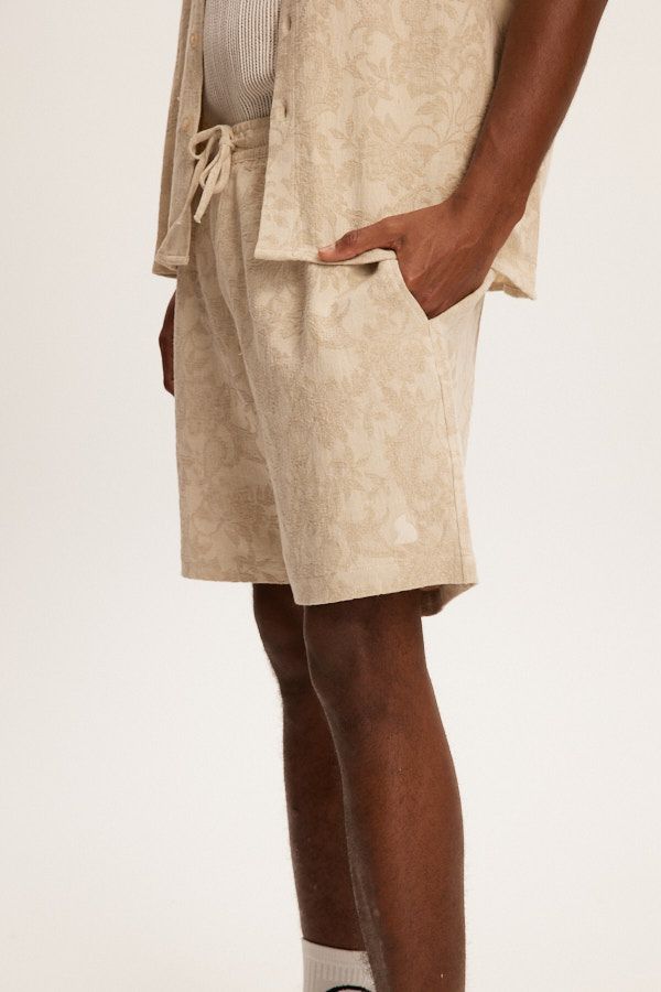 Short Jacquared Linen Naturel Kuwalla Tee