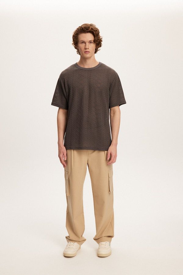 Charcoal Kuwalla Tee Crochet Jersey T-Shirt