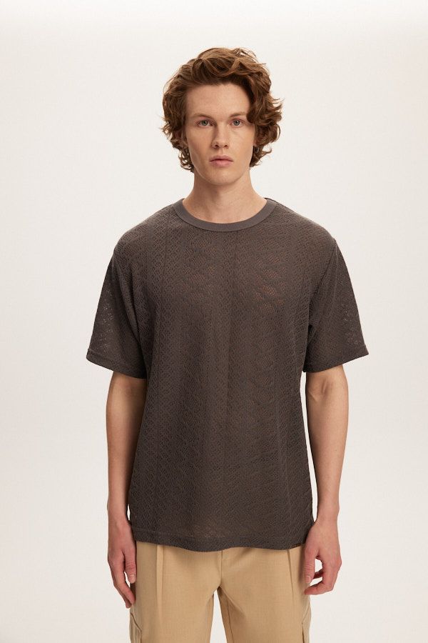 Charcoal Kuwalla Tee Crochet Jersey T-Shirt