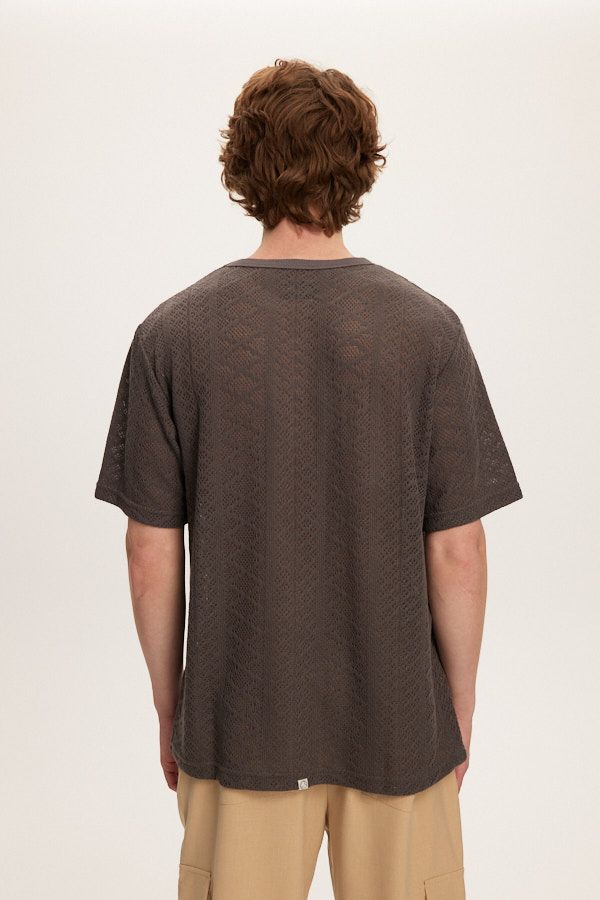 Charcoal Kuwalla Tee Crochet Jersey T-Shirt