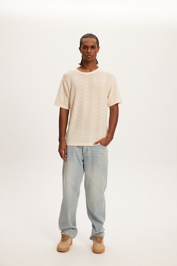 Kuwalla Tee Cream Crochet Jersey T-Shirt