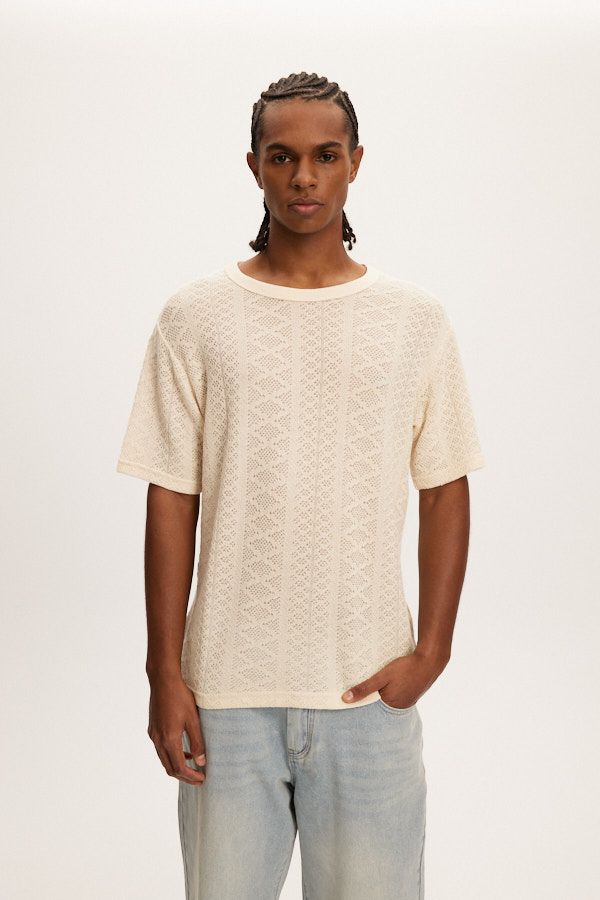 Kuwalla Tee Cream Crochet Jersey T-Shirt