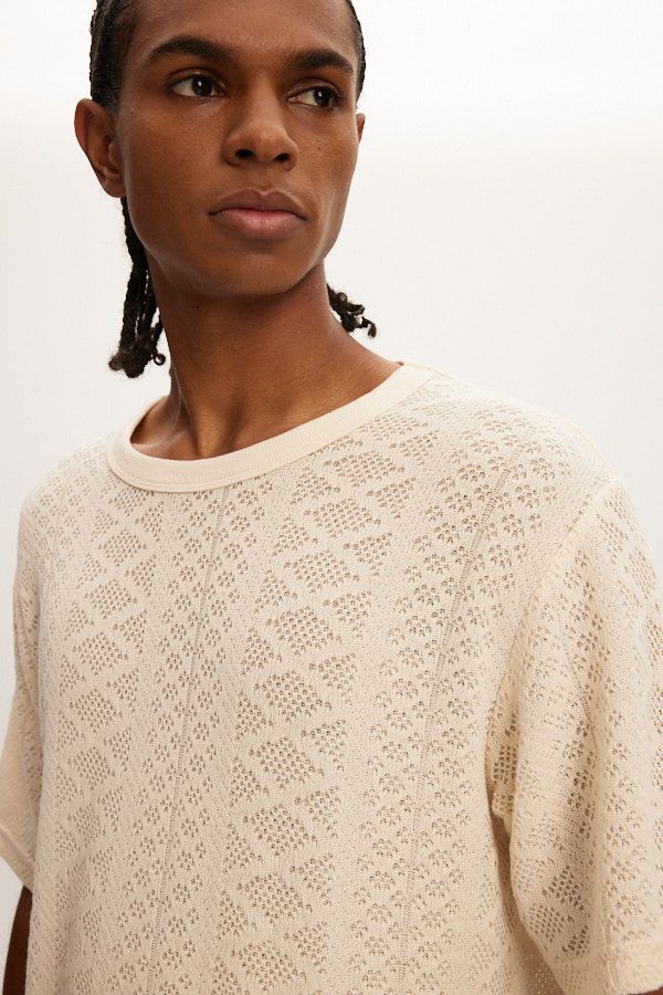 Kuwalla Tee Cream Crochet Jersey T-Shirt