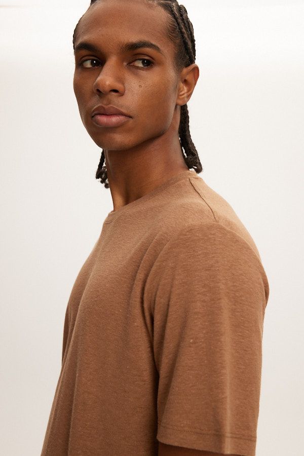 Kuwalla Essential Brown Linen T-Shirt