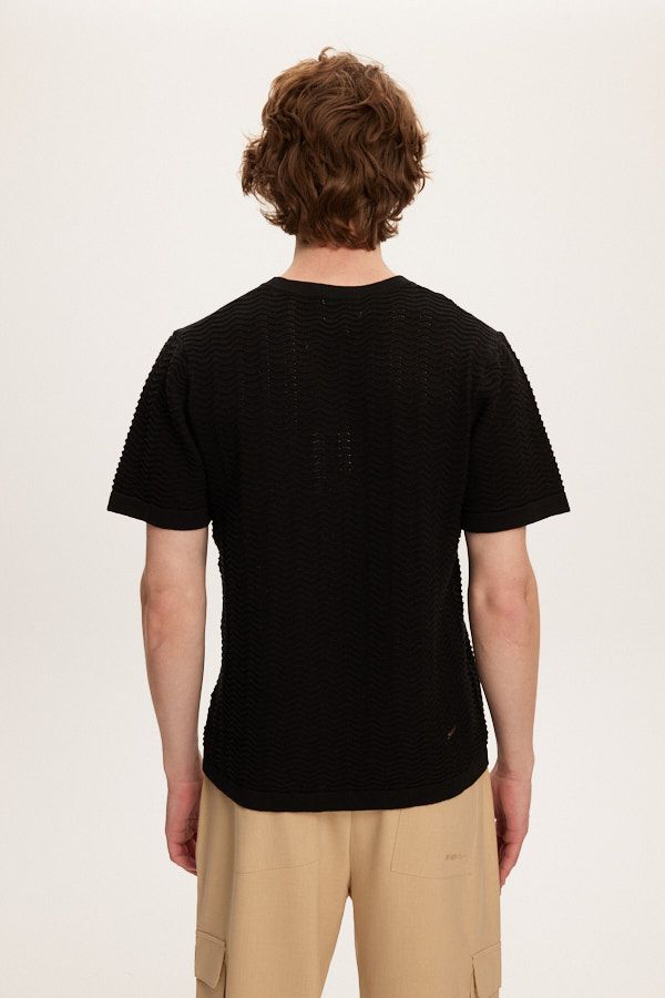 Chandail Wave Knit Noir Kuwalla Tee