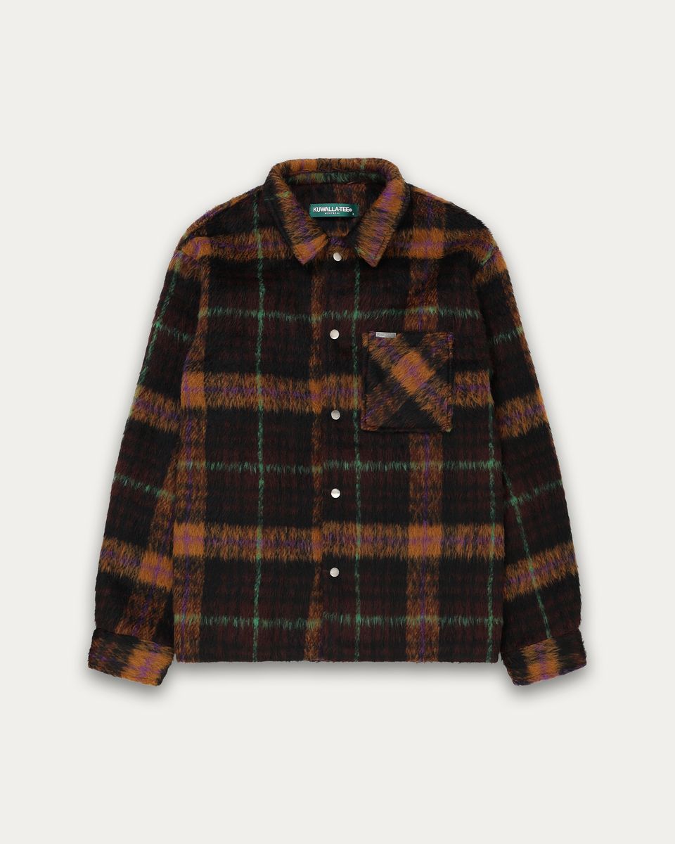 Manteau Pile Plaid Orange Kuwalla Tee
