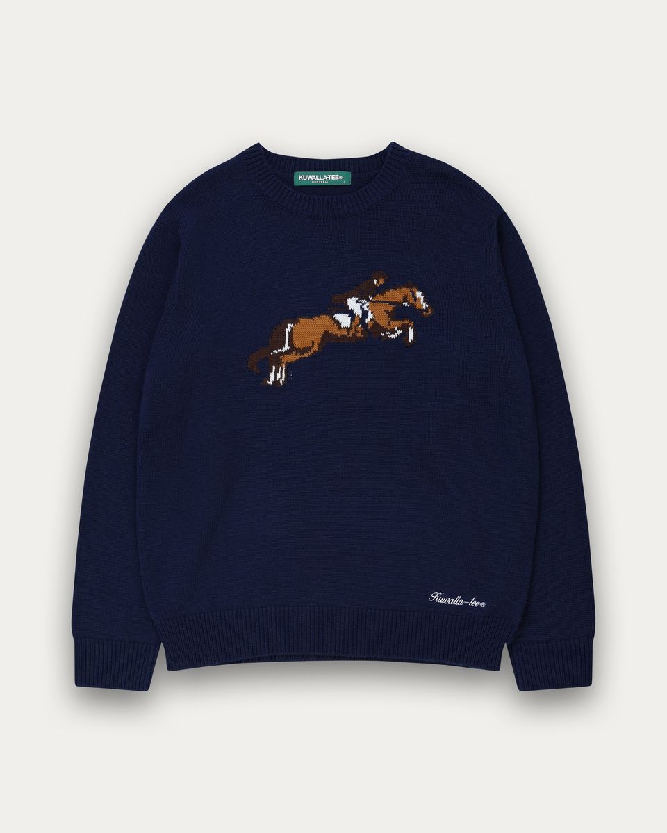 Pull Équestre Bleu Navy Kuwalla Tee