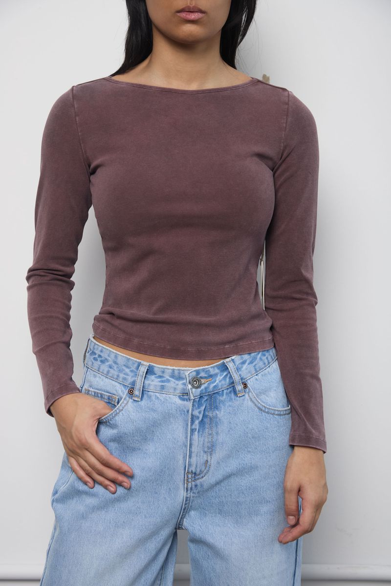 Chandail Boatneck LS Choco Kuwalla Tee