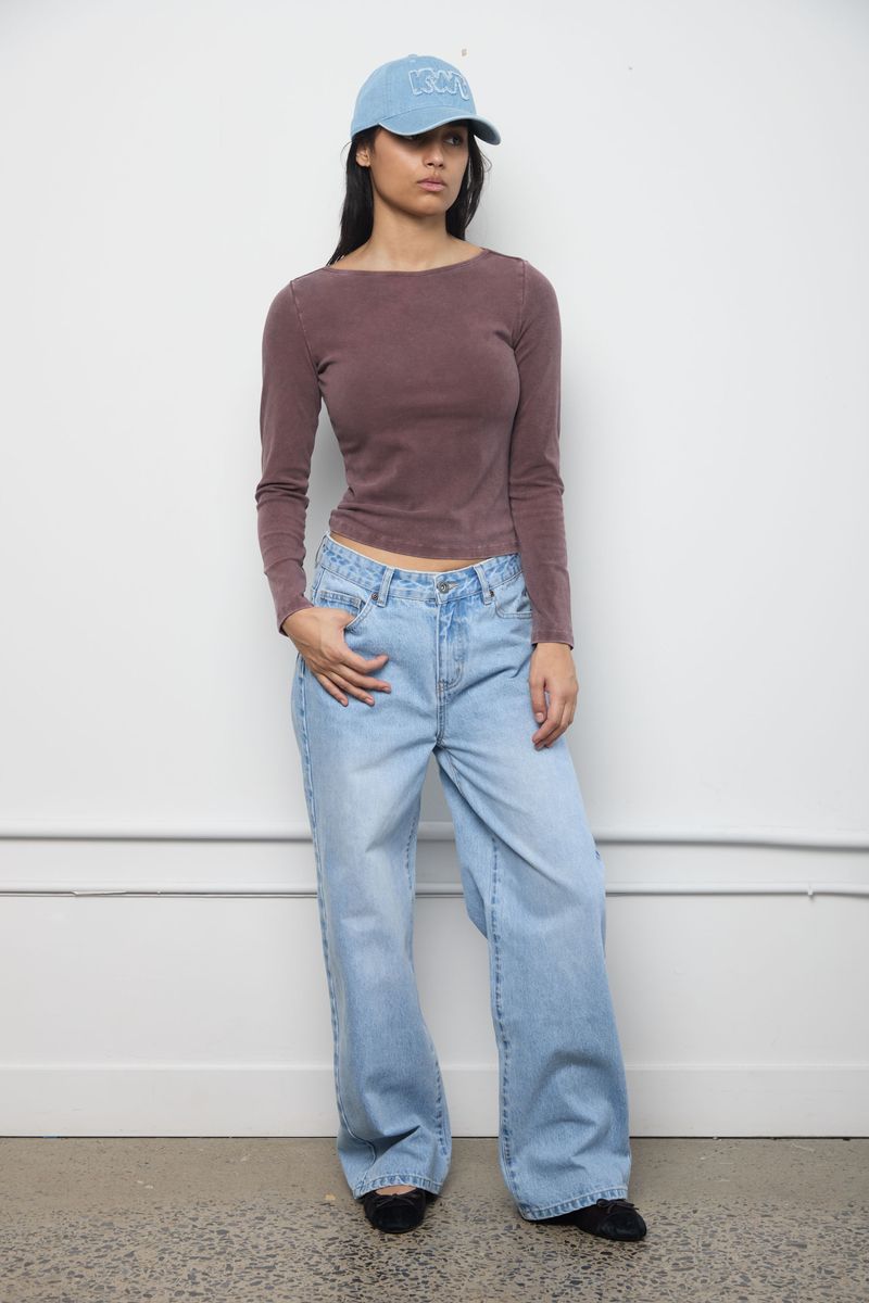 Chandail Boatneck LS Choco Kuwalla Tee
