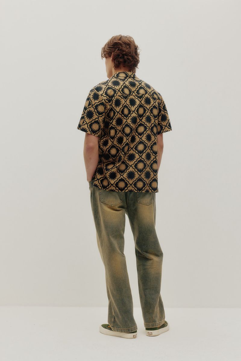 Chemise Linen Printed Sunny Tile Kuwalla Tee