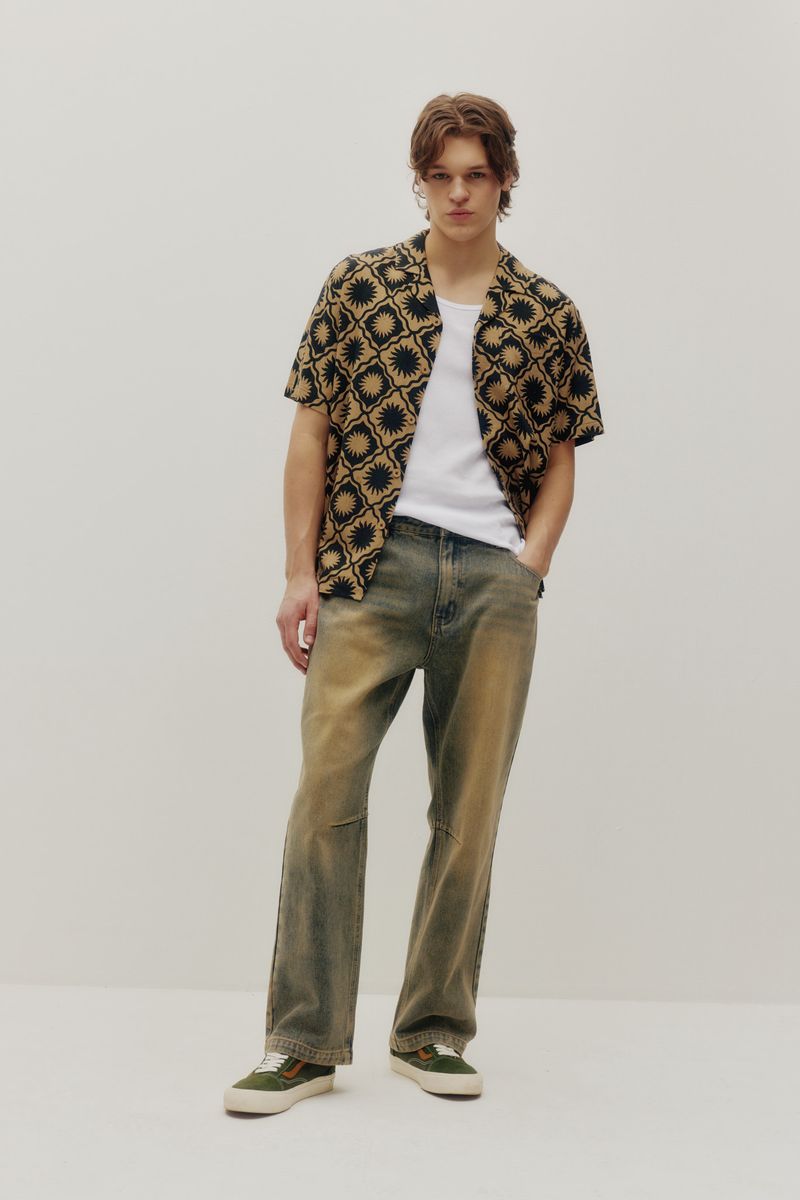 Chemise Linen Printed Sunny Tile Kuwalla Tee