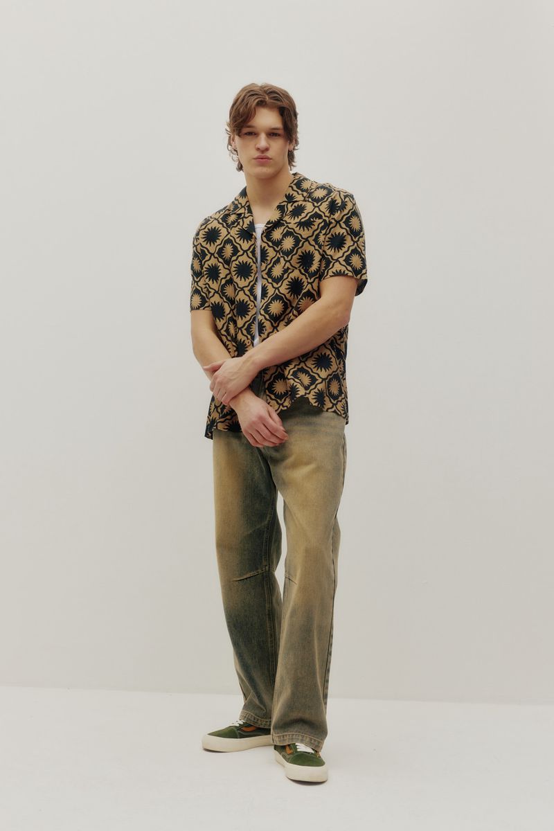 Chemise Linen Printed Sunny Tile Kuwalla Tee