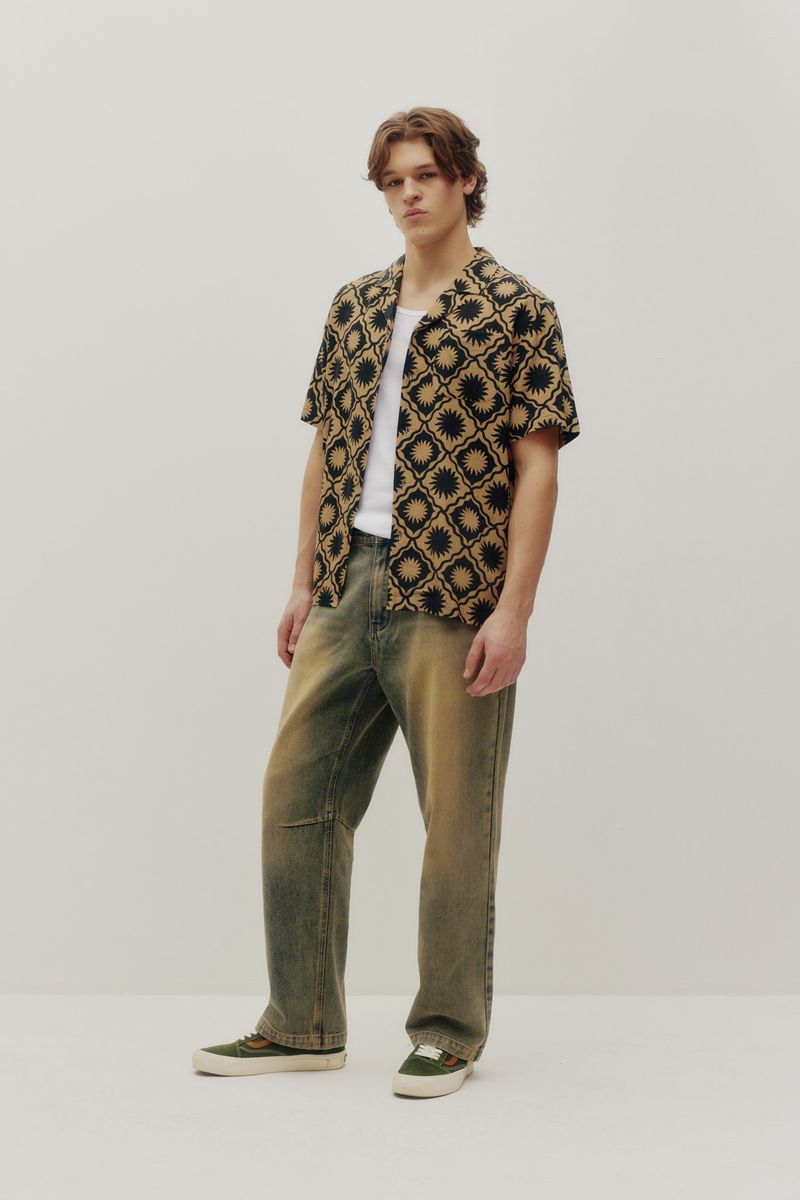 Chemise Linen Printed Sunny Tile Kuwalla Tee
