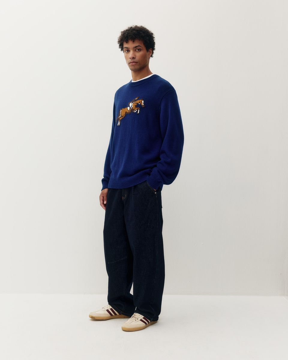 Pull Équestre Bleu Navy Kuwalla Tee