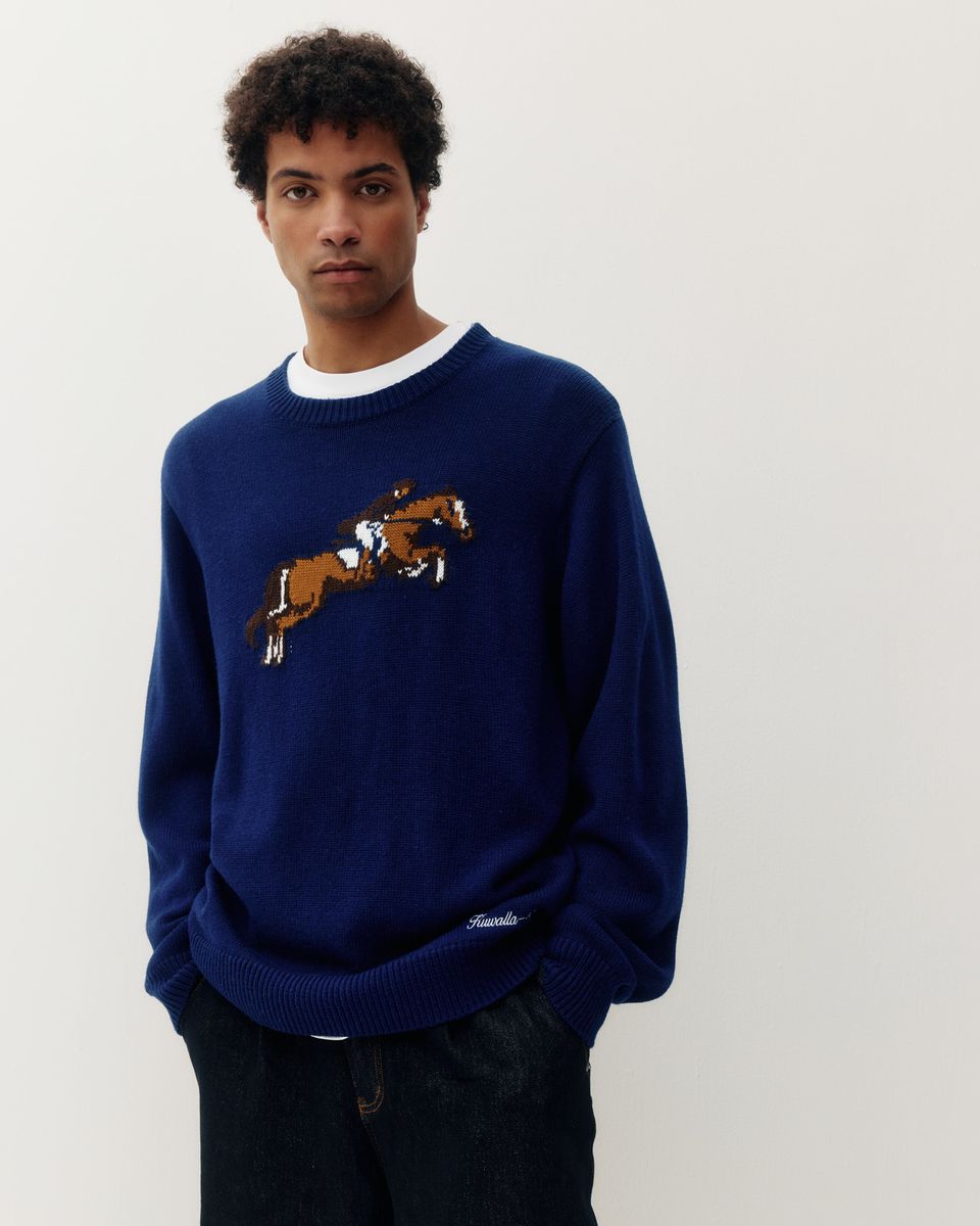 Pull Équestre Bleu Navy Kuwalla Tee