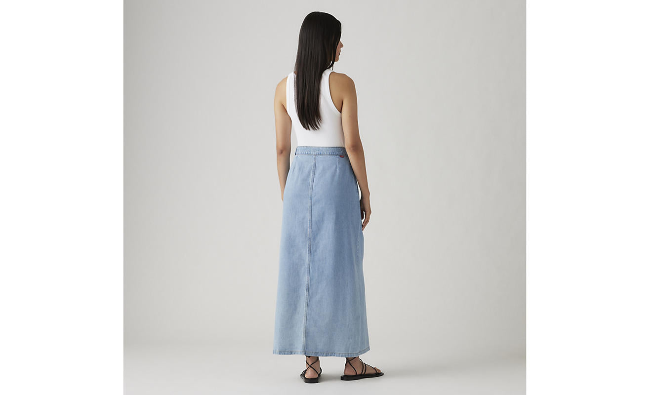 Blue Levi's Wrapped Column Skirt