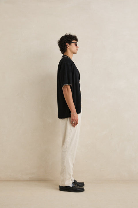 Chemise Relaxed Whip Stitch Noir Rhythm