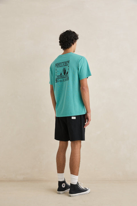 Short Textured Linen Black Rhythm
