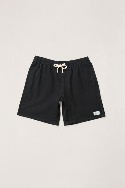 Short Textured Linen Black Rhythm