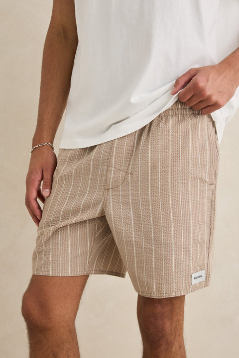 Short Seersucker Stripe Brown Rhythm
