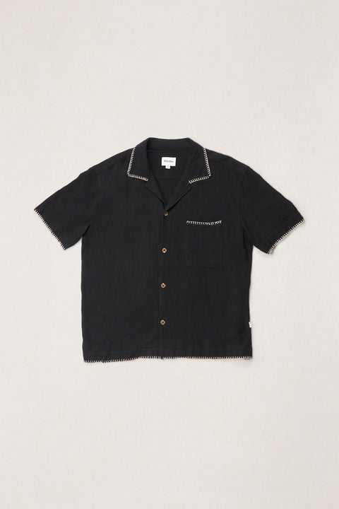 Rhythm Black Relaxed Whip Stitch Shirt