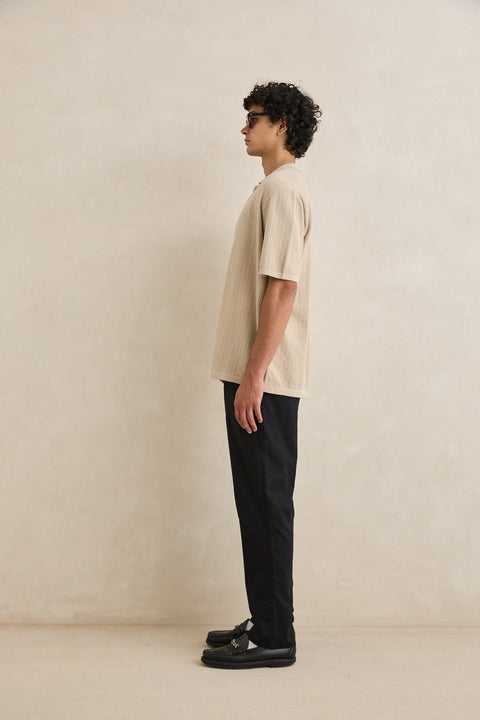 Textured Knit Shirt Beige Rhythm