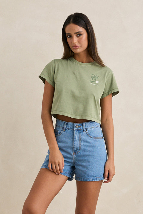 Rhythm Green Island Crop T-Shirt