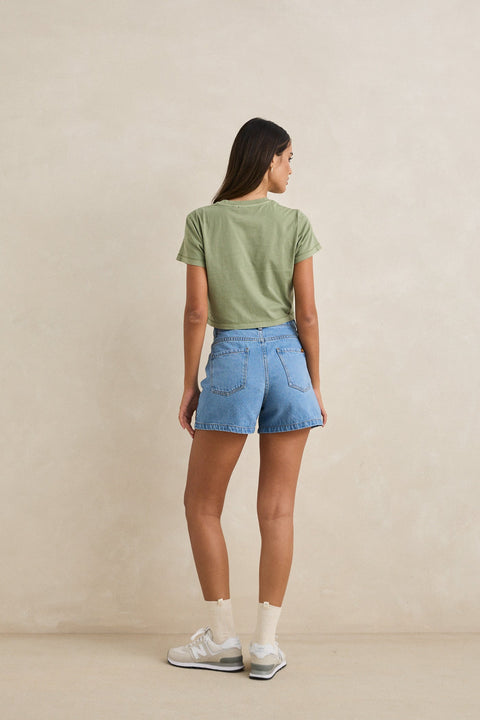 T-Shirt Island Crop Vert Rhythm