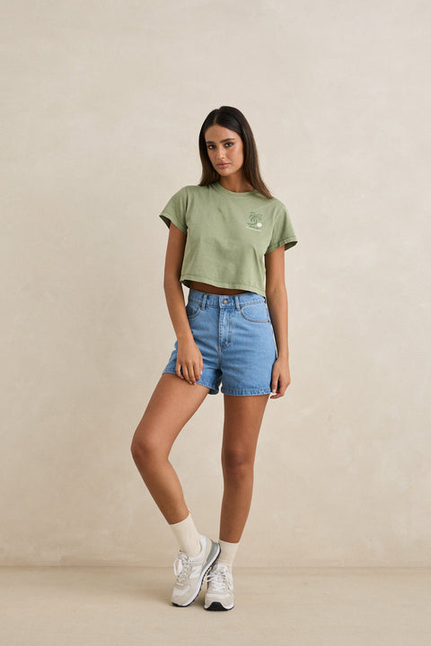T-Shirt Island Crop Vert Rhythm