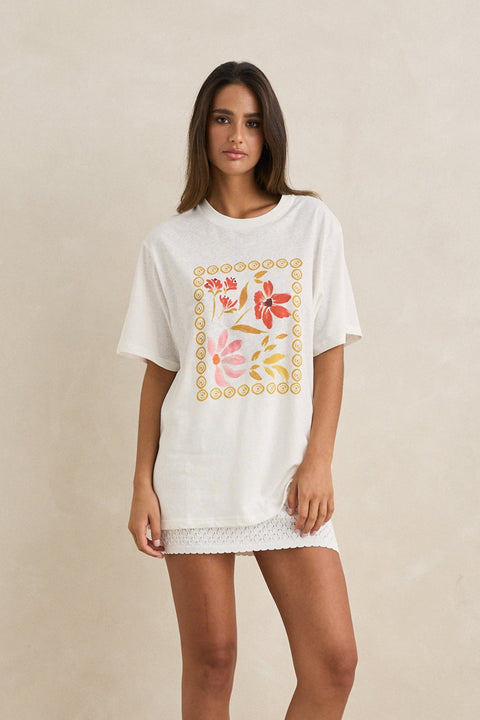 Rhythm White Oversized Wildflower T-Shirt