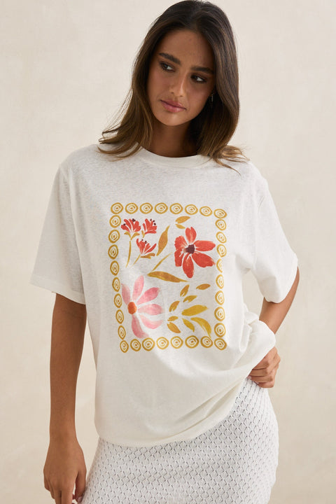 Rhythm White Oversized Wildflower T-Shirt